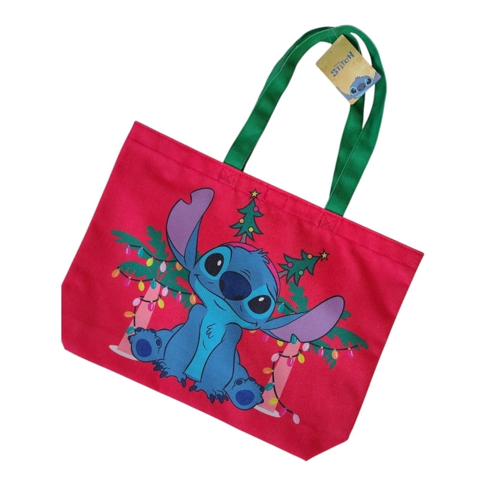 New Disney Stitch Christmas Tote Bag | Reusable Shopping Bag | One Side Print